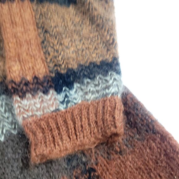 Fuzzy Wool Mohair Knit Cardigan Sweater Paul Harris M Burnt Orange Cobain Grunge - Picture 14 of 16